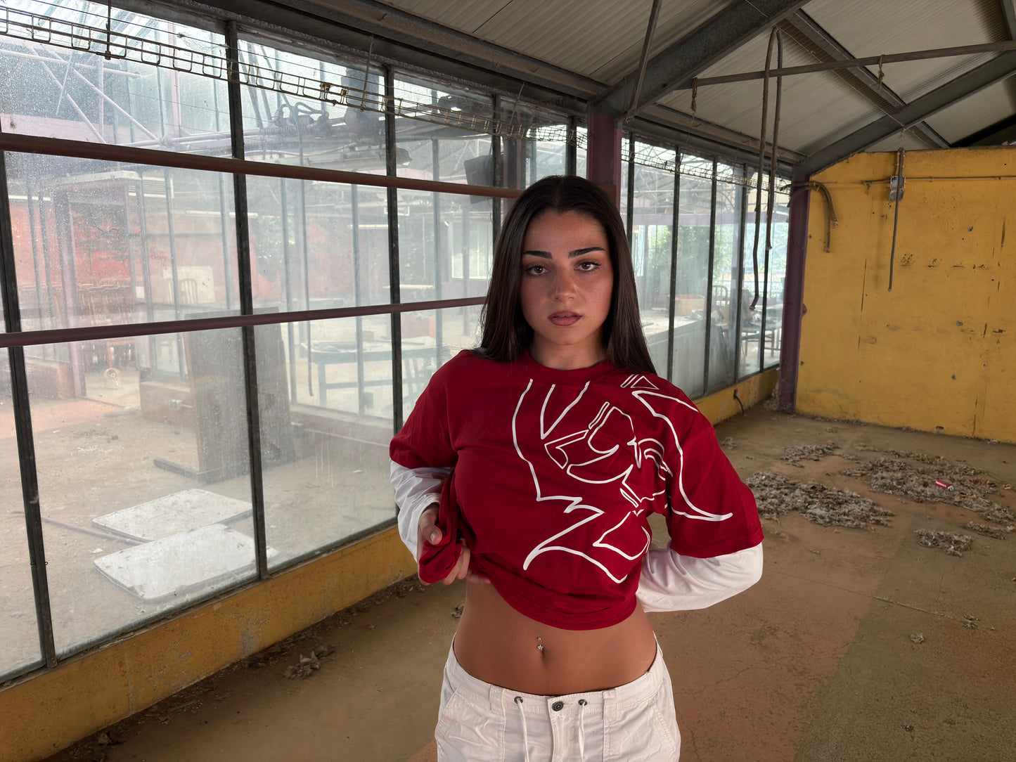 RED LONG SLEEVE TEE