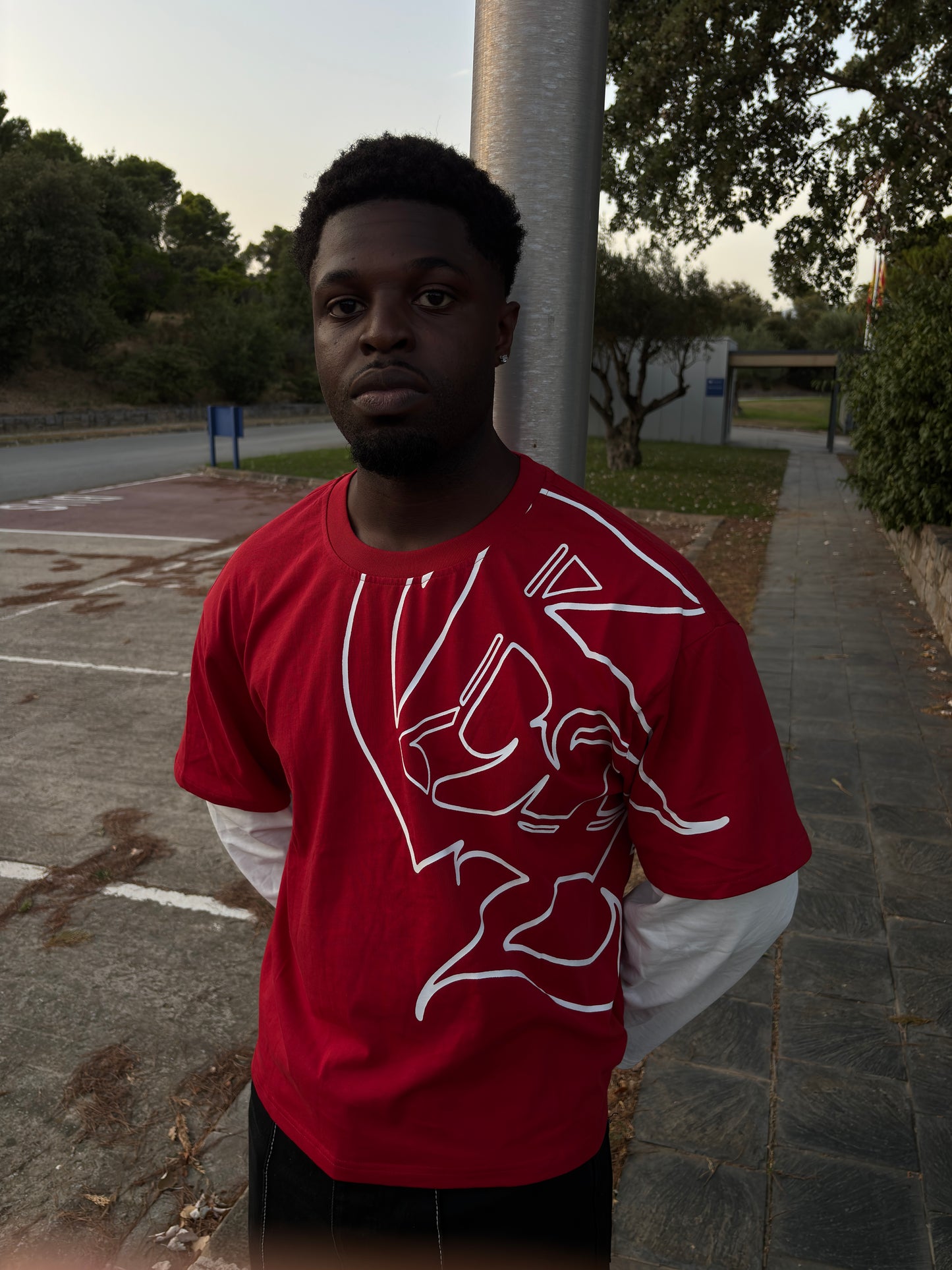 RED LONG SLEEVE TEE