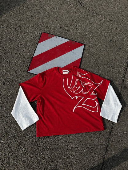 RED LONG SLEEVE TEE